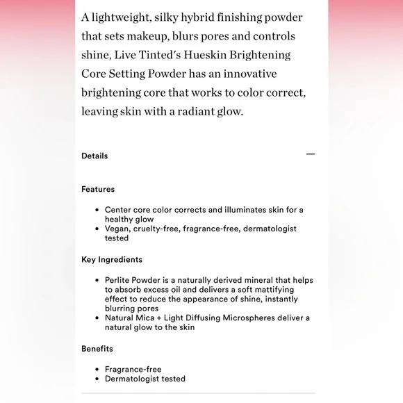 ‘Medium’ Hueskin Brightening Core Setting Powder - Picture 7 of 7